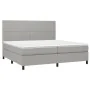 Box spring bed with light gray fabric mattress 200x200 cm by vidaXL, Beds and slatted bases - Ref: Foro24-3141721, Price: 662...