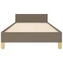 Bed frame with headboard in taupe gray fabric 90x190 cm by vidaXL, Beds and slatted bases - Ref: Foro24-3125021, Price: 145,1...