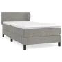 Box spring bed with light gray velvet mattress 100x200 cm by vidaXL, Beds and slatted bases - Ref: Foro24-3127415, Price: 309...