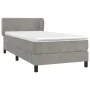 Box spring bed with light gray velvet mattress 100x200 cm by vidaXL, Beds and slatted bases - Ref: Foro24-3127415, Price: 309...