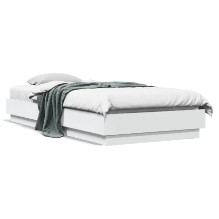 Bed frame with white LED lights 100x200 cm by , Beds and slatted bases - Ref: Foro24-839504, Price: 106,77 €, Discount: %