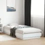 Bed frame with white LED lights 100x200 cm by , Beds and slatted bases - Ref: Foro24-839504, Price: 106,77 €, Discount: %