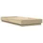 Bed frame with LED lights Sonoma oak 100x200 cm by , Beds and slatted bases - Ref: Foro24-839506, Price: 101,59 €, Discount: %