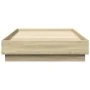 Bed frame with LED lights Sonoma oak 100x200 cm by , Beds and slatted bases - Ref: Foro24-839506, Price: 101,59 €, Discount: %