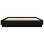 Bed frame with LED lights black 150x200 cm by , Beds and slatted bases - Ref: Foro24-3209787, Price: 182,81 €, Discount: %