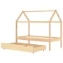 Pine wood children's bed frame with drawer 80x160 cm by vidaXL, Cribs and beds for children - Ref: Foro24-322137, Price: 187,...