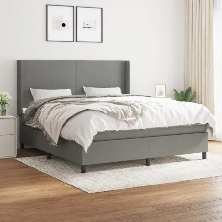 Box spring bed with dark gray fabric mattress 180x200 cm by vidaXL, Beds and slatted bases - Ref: Foro24-3131290, Price: 642,...