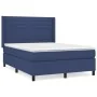 Box spring bed with blue fabric mattress 140x200 cm by vidaXL, Beds and slatted bases - Ref: Foro24-3131519, Price: 507,45 €,...
