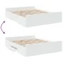 Cama con cajones madera de ingeniería blanco 140x200 cm de , Camas y somieres - Ref: Foro24-3280293, Precio: 162,47 €, Descue...