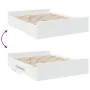 Weißes Holzwerkstoffbett mit Schubladen 140x200 cm von , Betten und Lattenroste - Ref: Foro24-3280293, Preis: 162,47 €, Rabat...
