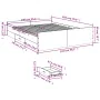 Weißes Holzwerkstoffbett mit Schubladen 140x200 cm von , Betten und Lattenroste - Ref: Foro24-3280293, Preis: 162,47 €, Rabat...