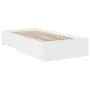 White engineered wood bed with drawers 100x200 cm by , Beds and slatted bases - Ref: Foro24-3280419, Price: 116,39 €, Discoun...