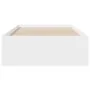 White engineered wood bed with drawers 100x200 cm by , Beds and slatted bases - Ref: Foro24-3280419, Price: 116,39 €, Discoun...
