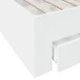 White engineered wood bed with drawers 100x200 cm by , Beds and slatted bases - Ref: Foro24-3280419, Price: 116,39 €, Discoun...