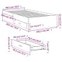Weißes Holzwerkstoffbett mit Schubladen 100x200 cm von , Betten und Lattenroste - Ref: Foro24-3280419, Preis: 117,59 €, Rabat...