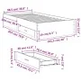 White engineered wood bed with drawers 100x200 cm by , Beds and slatted bases - Ref: Foro24-3280419, Price: 116,39 €, Discoun...
