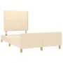 Bed frame with cream fabric headboard 120x190 cm by , Beds and slatted bases - Ref: Foro24-3270511, Price: 159,95 €, Discount: %