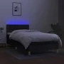 Box spring bed with LED mattress black fabric 90x200 cm by vidaXL, Beds and slatted bases - Ref: Foro24-3134007, Price: 292,2...