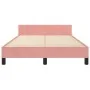 Estructura de cama con cabecero terciopelo rosa 120x190 cm de , Camas y somieres - Ref: Foro24-3270601, Precio: 203,76 €, Des...