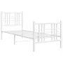 Metallbettgestell mit Kopf- und Fußteil weiß 75x190 cm von , Betten und Lattenroste - Ref: Foro24-376381, Preis: 65,67 €, Rab...