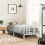 Metal bed frame with headboard and footboard white 75x190 cm by , Beds and slatted bases - Ref: Foro24-376381, Price: 64,78 €...