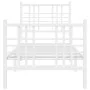 Metallbettgestell mit Kopf- und Fußteil weiß 75x190 cm von , Betten und Lattenroste - Ref: Foro24-376381, Preis: 65,67 €, Rab...