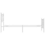 Metal bed frame with headboard and footboard white 75x190 cm by , Beds and slatted bases - Ref: Foro24-376381, Price: 64,78 €...