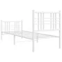 Metallbettgestell mit Kopf- und Fußteil weiß 75x190 cm von , Betten und Lattenroste - Ref: Foro24-376381, Preis: 65,67 €, Rab...