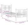 Metal bed frame with headboard and footboard white 75x190 cm by , Beds and slatted bases - Ref: Foro24-376381, Price: 64,78 €...