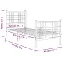 Metallbettgestell mit Kopf- und Fußteil weiß 75x190 cm von , Betten und Lattenroste - Ref: Foro24-376381, Preis: 65,67 €, Rab...