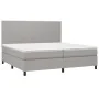 Box spring bed with fabric mattress and light gray LED 200x200 cm by vidaXL, Beds and slatted bases - Ref: Foro24-3134741, Pr...