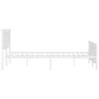 Metal bed frame with headboard and white footboard 150x200 cm by , Beds and slatted bases - Ref: Foro24-374310, Price: 126,78...