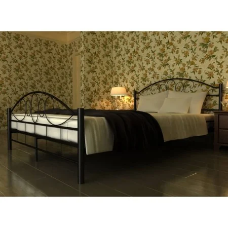 Cama de metal negro con colchón 180x200 cm de , Camas y somieres - Ref: Foro24-270708, Precio: 575,08 €, Descuento: %