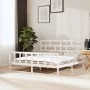 Weißer Massivholzbettrahmen Super King 180x200 cm von vidaXL, Betten und Lattenroste - Ref: Foro24-3101364, Preis: 173,13 €, ...