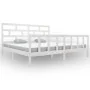 Weißer Massivholzbettrahmen Super King 180x200 cm von vidaXL, Betten und Lattenroste - Ref: Foro24-3101364, Preis: 173,13 €, ...