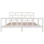 Weißer Massivholzbettrahmen Super King 180x200 cm von vidaXL, Betten und Lattenroste - Ref: Foro24-3101364, Preis: 173,13 €, ...