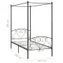 Gray metal canopy bed frame 90x200 cm by vidaXL, Beds and slatted bases - Ref: Foro24-284440, Price: 126,17 €, Discount: %