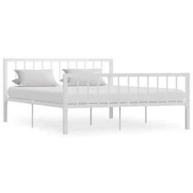 White metal bed frame 160x200 cm by vidaXL, Beds and slatted bases - Ref: Foro24-284566, Price: 101,20 €, Discount: %