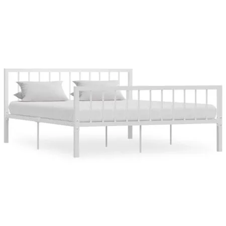 Bettgestell aus weißem Metall, 160 x 200 cm von vidaXL, Betten und Lattenroste - Ref: Foro24-284566, Preis: 101,52 €, Rabatt: %