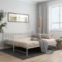 Estructura de sofá cama extraíble de metal blanco 90x200 cm de vidaXL, Camas y somieres - Ref: Foro24-324759, Precio: 169,76 ...