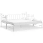 Estructura de sofá cama extraíble de metal blanco 90x200 cm de vidaXL, Camas y somieres - Ref: Foro24-324759, Precio: 169,76 ...