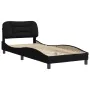Bed frame with black fabric headboard 90x200 cm by , Beds and slatted bases - Ref: Foro24-3207746, Price: 163,59 €, Discount: %