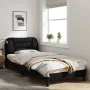 Bed frame with black fabric headboard 90x200 cm by , Beds and slatted bases - Ref: Foro24-3207746, Price: 163,59 €, Discount: %