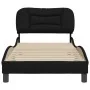 Estructura de cama con cabecero de tela negro 90x200 cm de , Camas y somieres - Ref: Foro24-3207746, Precio: 165,66 €, Descue...