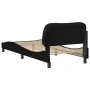 Estructura de cama con cabecero de tela negro 90x200 cm de , Camas y somieres - Ref: Foro24-3207746, Precio: 165,66 €, Descue...