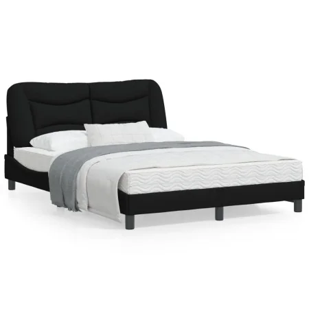 Bed frame with black fabric headboard 140x190 cm by , Beds and slatted bases - Ref: Foro24-3207767, Price: 211,41 €, Discount: %