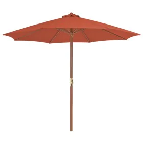 Garden umbrella with wooden pole 300 cm terracotta by vidaXL, Umbrellas - Ref: Foro24-44498, Price: 99,51 €, Discount: %
