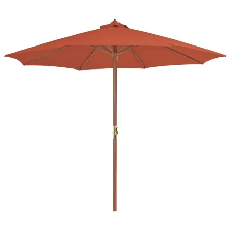 Garden umbrella with wooden pole 300 cm terracotta by vidaXL, Umbrellas - Ref: Foro24-44498, Price: 106,69 €, Discount: %