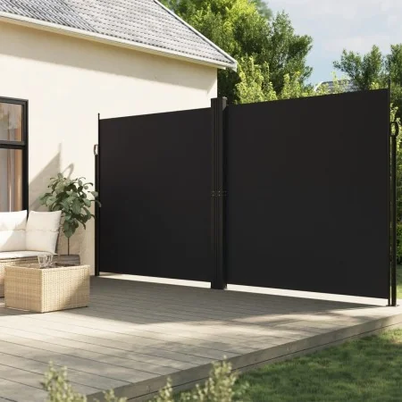 Black retractable side awning 220x1000 cm by , Umbrellas - Ref: Foro24-4004774, Price: 186,47 €, Discount: %