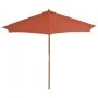 Garden umbrella with wooden pole 300 cm terracotta by vidaXL, Umbrellas - Ref: Foro24-44498, Price: 106,69 €, Discount: %